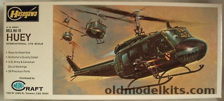 Hasegawa 1/72 Bell UH-1D Huey Helicopter - US Army or Canadian Armed Forces, JS-052-150 plastic model kit